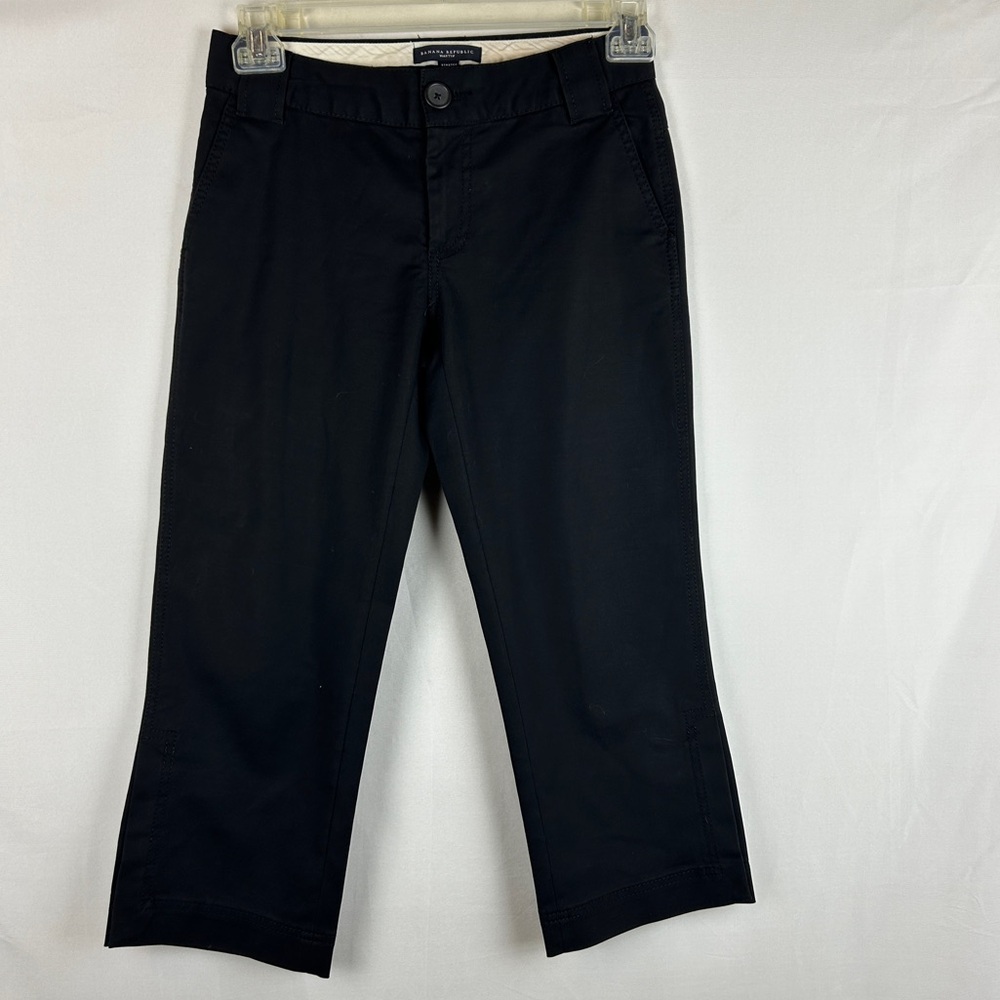 Banana republic martin black cropped Wideleg open side pants size 2